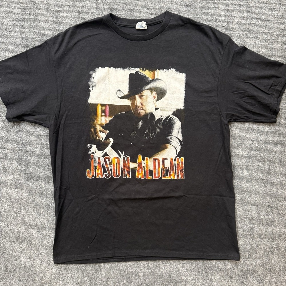 Jason Aldean T Shirt Men XL Black 2015 Burn It Down Tour Graphic Music Casual